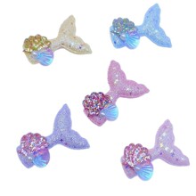 儿童美人鱼发夹小女孩珍珠贝壳发卡碎发夹女童发饰头饰鸭嘴夹边夹