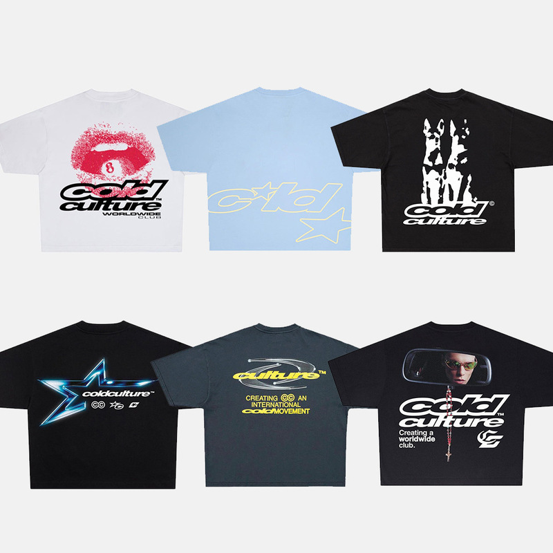 26Ss Cold Spring and Summer Trendy Brand Pure Cotton Boxy Short Loose Short-Sleeved T-Shirt European and American Fashion T-Shi 26Ss Cold Spring and Summer Trendy Brand Pure Cotton Boxy Short Loose Short-Sleeved T-Shirt European and American Fashion T-Shi