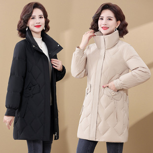 Young mother winter down jacket long 2024 new middle-aged women autumn and winter warm middle-aged coat
