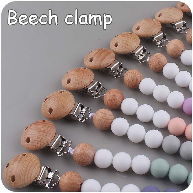 Nuevo bebé suministros de haya chupete clip creativo bebé DIY silicona color juego mordedura cadena anti-gota