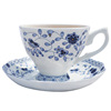 Retro blue and white coffee set, afternoon tea, ceramics, Birthday gift