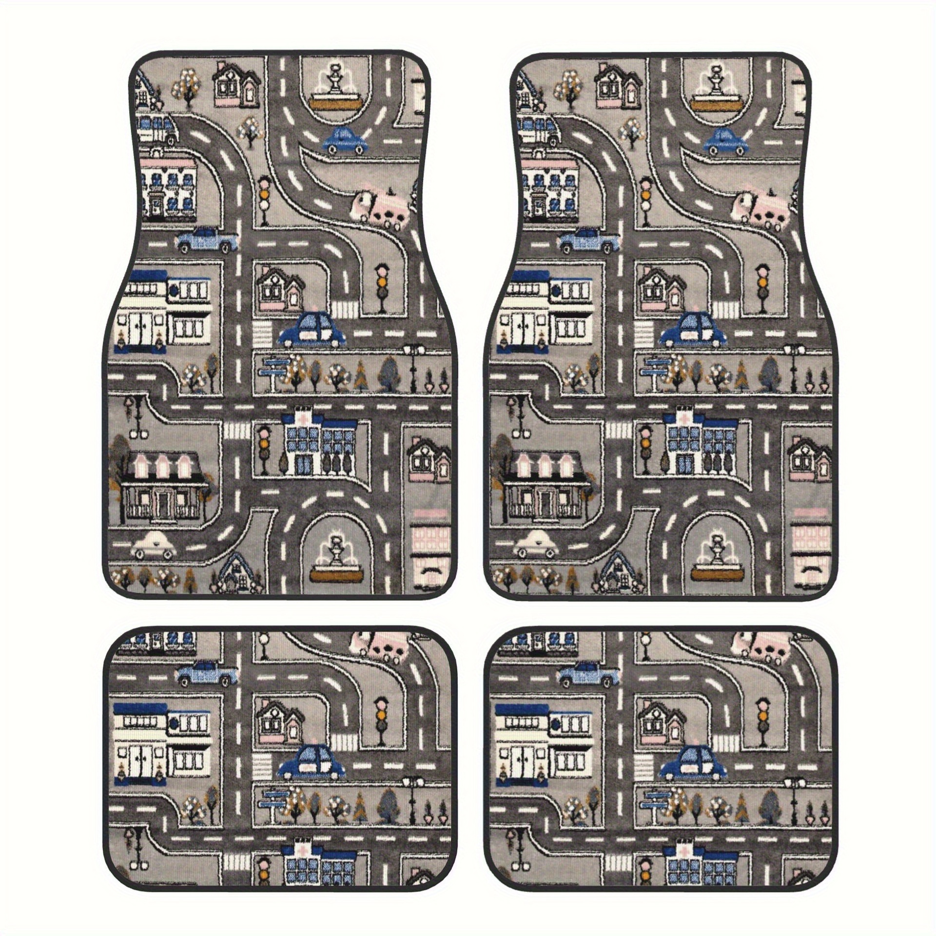 Cross-border Amazon American-style trendy car floor mats four-piece set, water-absorbent, wear-resistant, dirt-resistant car decorative floor mats, drop-shipping available