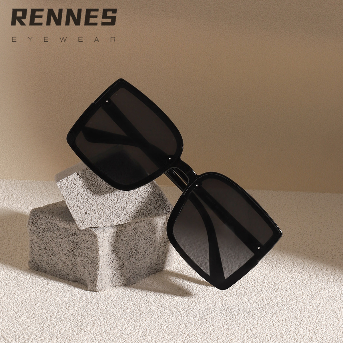 Gafas de sol de las mujeres de moda cuadrado personalizado gran marco gafas de sol de Europa y América cara grande adelgazar UV400 UV a prueba de gafas de sol