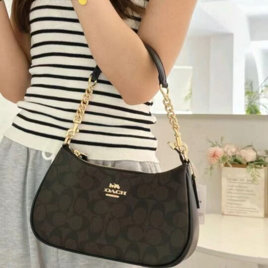 2025 Kou's New Teri Crescent Underarm Bag European and American Retro Printed Chain Mahjong Bag Zipper Shoulder Bag