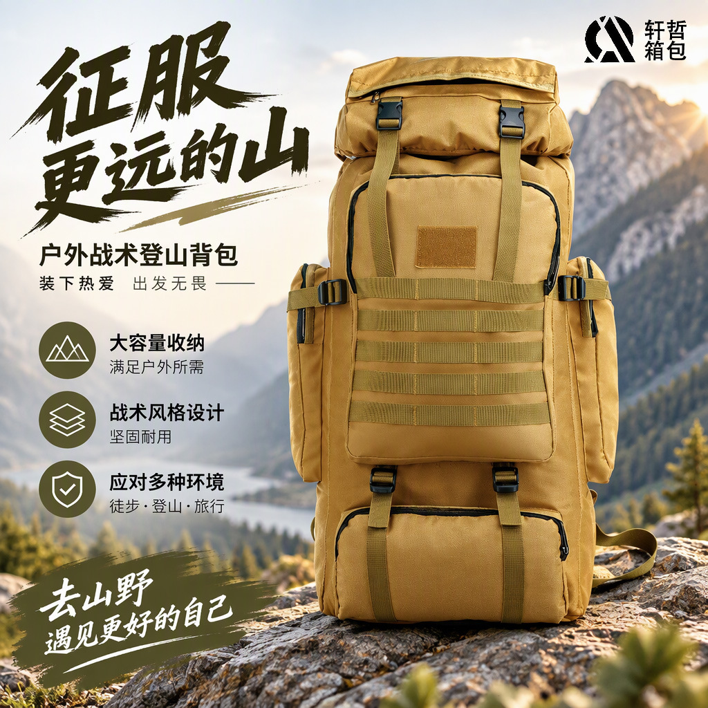 Amazon Foreign Trade Large Capacity Backpack Mountaineering Bag Backpack Travel Sports Outdoor Travel Backpack Wholesale