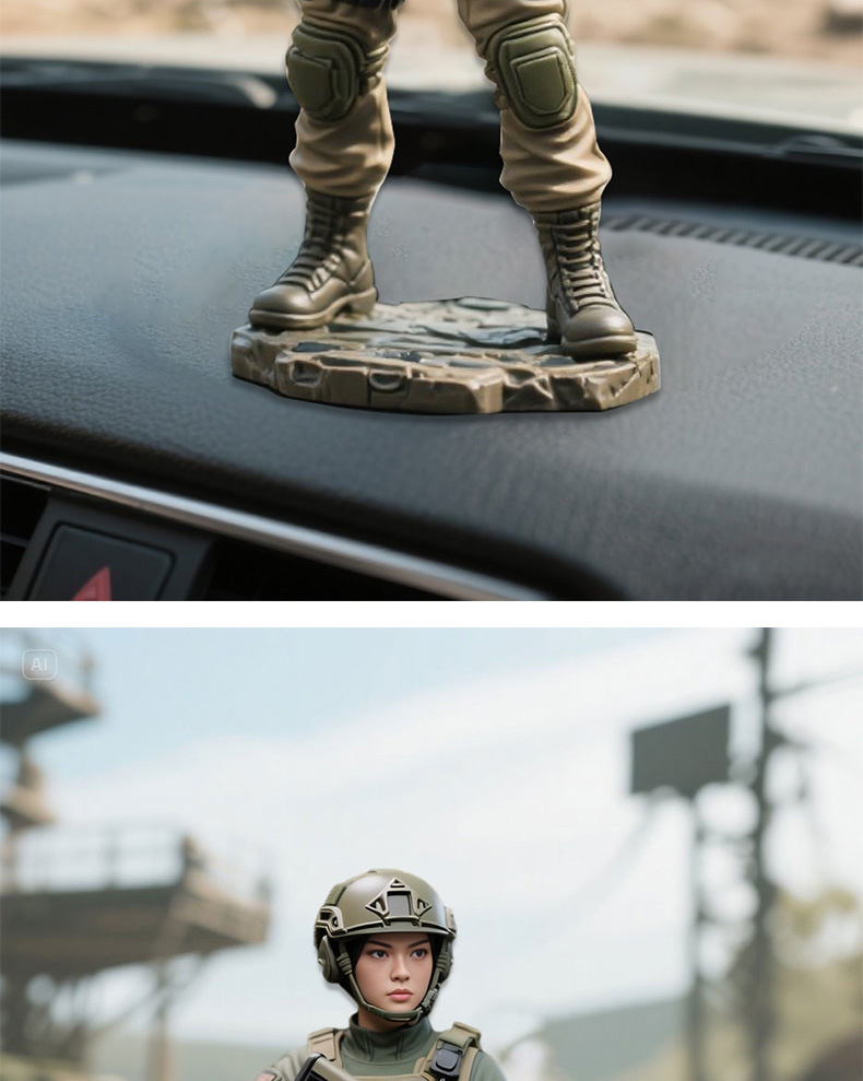 Delta Action Figure Model Hand-Made Souvenir Three-Person Warrior Car Ornament Car Interior Decoration Supplies