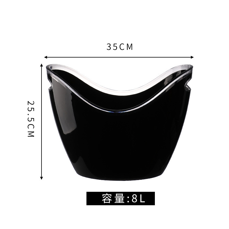 Barril de hielo acrílico de alto valor comercial barril de champán barril de plástico casero ktv barril de hielo pequeño barril de hielo