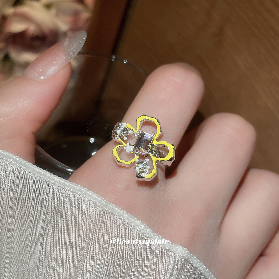 Ilaid Diamod Huile Goutte Fleur Creuse Ouverte Tempérament Frais Doux Idex Figer Léger Luxe Sensation Haute-ed Rig Pour_voghion.com