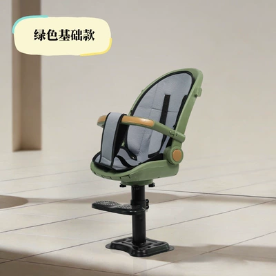 Baby safety seat, infant seat, children's reclining high-view front-facing electric car seat, baby booster seat (Electric car child seat) - green-basic-model