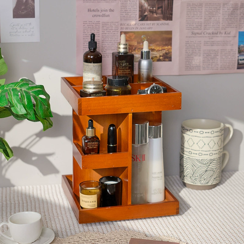 Table cosmetic wooden storage box, perfume, stand, storage system