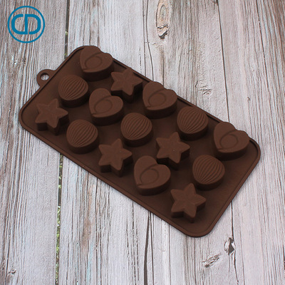 direct deal FDA 15 lantern love Five-pointed star silica gel chocolate mould DIY jelly baking tool