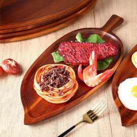 复古创意叶型六件套托盘西餐厅牛排意面甜品盘蛋糕点心碟干果盘