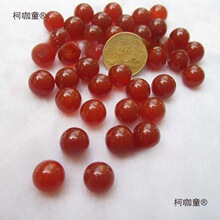 红玛瑙半孔无孔圆珠散珠饰品星月千眼菩提镶嵌耳钉发簪用26麦太保