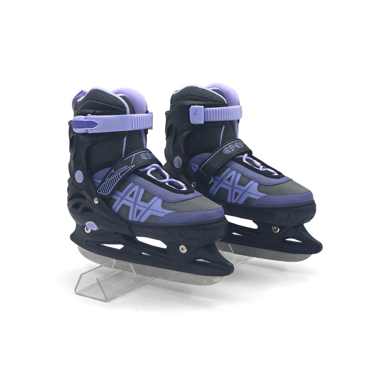 New Black and Purple Color Simple Skates Thickened and Warm Professional Skates Anti-Fall Hard Shell Protection Skates