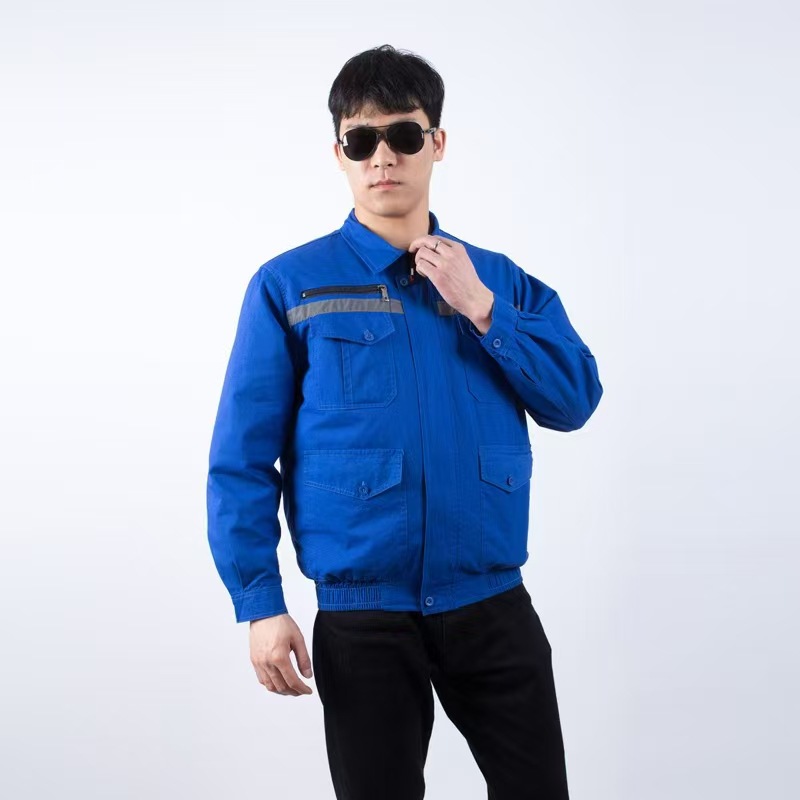Pure cotton sapphire blue single top (excluding fan and battery)