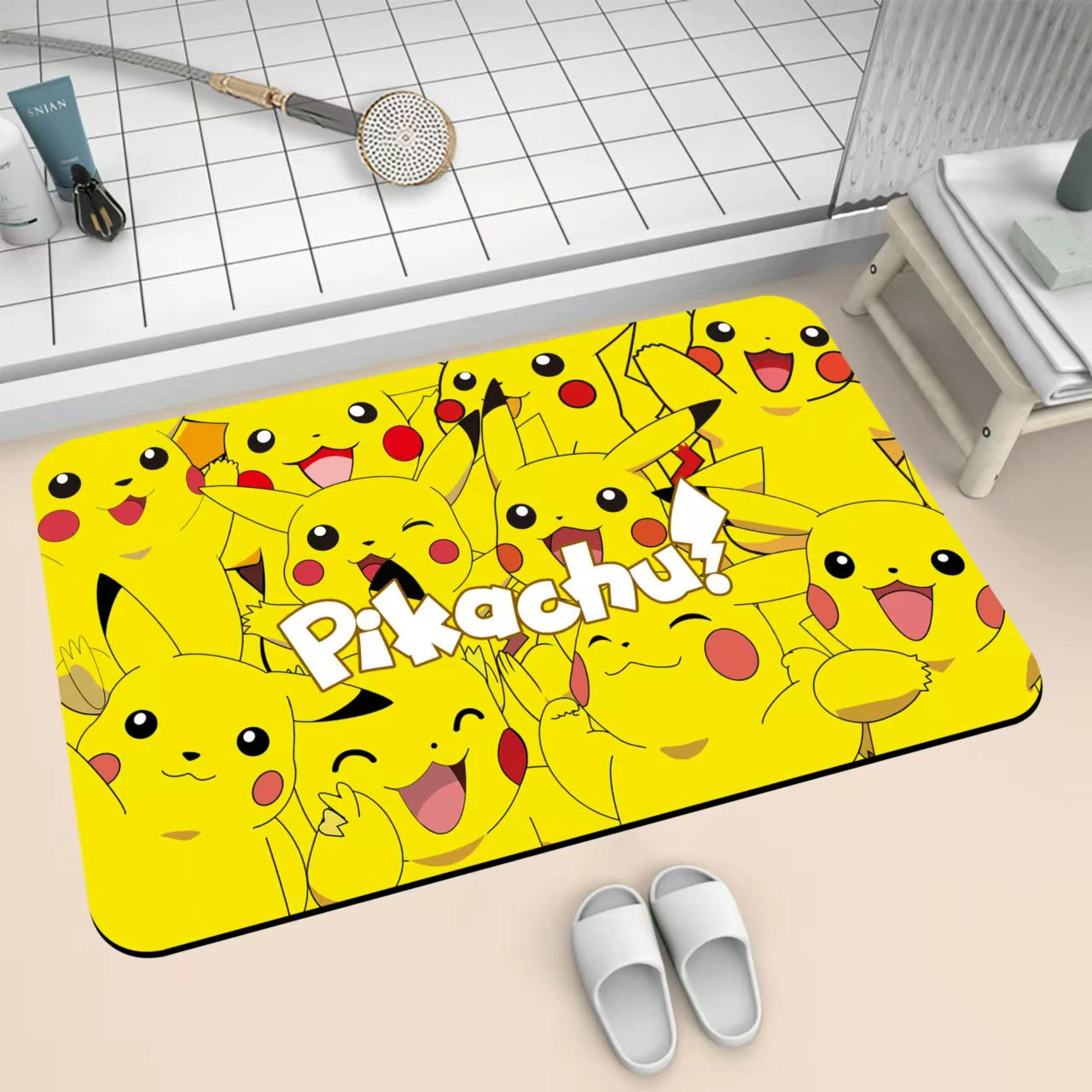 Pokemon Pikachu диатомовая грязь всасывает коврик для ванной комнаты коврик для ванной комнаты