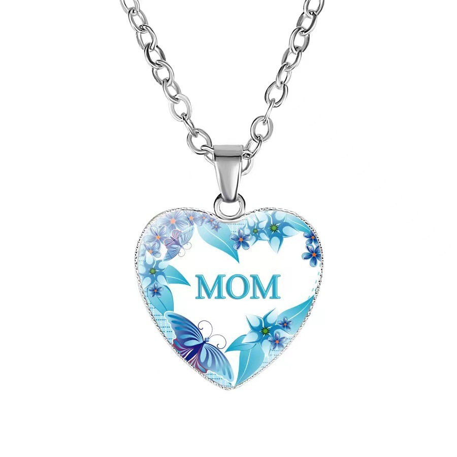 Joyas transfronterizas amor de mamá colgante en forma de corazón coreano simple regalo de vacaciones moda collar universal mujer image 13