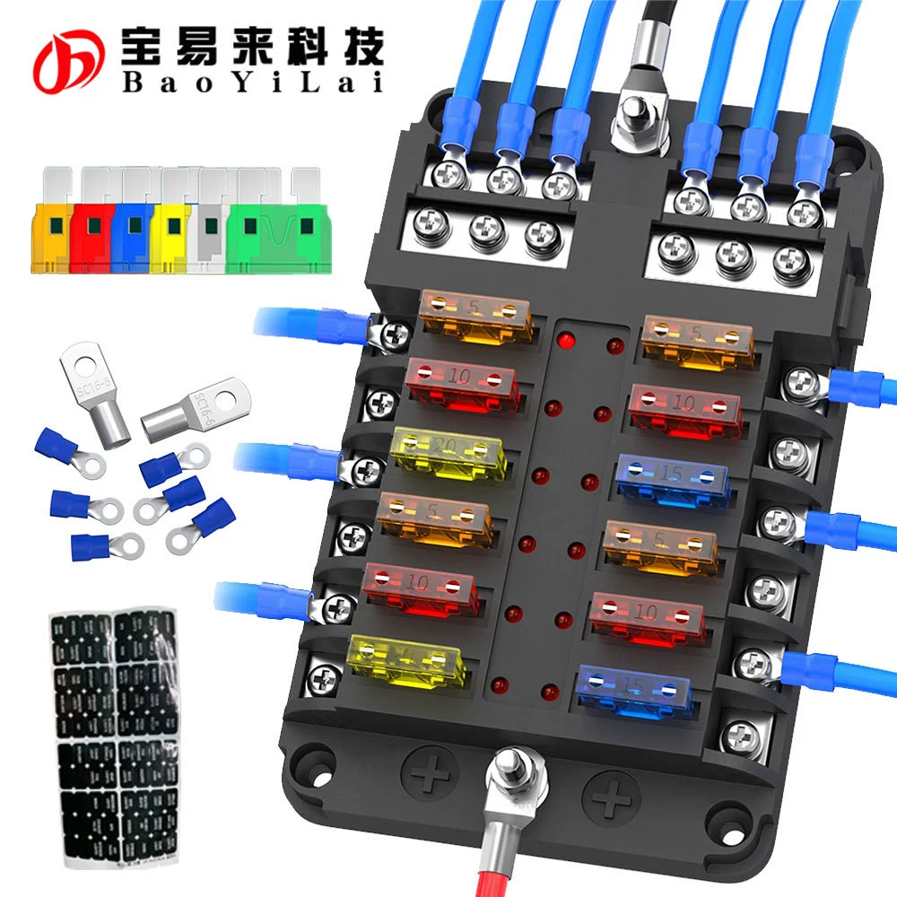 12 Way Automotive Fuse Box Автомобиль Модификация Оборудование Предохранитель Интегрированная коробка