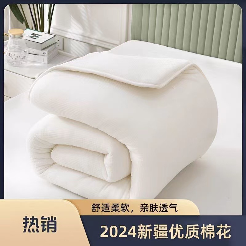 新疆长绒棉花被纯棉被子全棉被芯棉絮床垫被褥子加厚保暖学生冬被