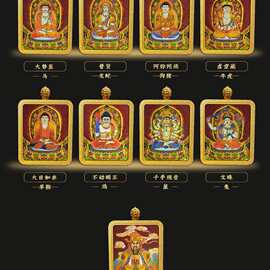 朱砂唐卡八大守护神唐卡文殊吊坠 饰品普贤唐卡朱砂唐卡 西藏唐卡