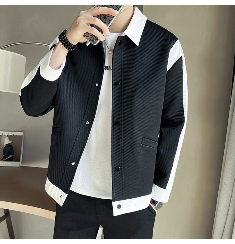 Color Block Blazer For Men Stylish Casual Autumn Jacket_voghion.com