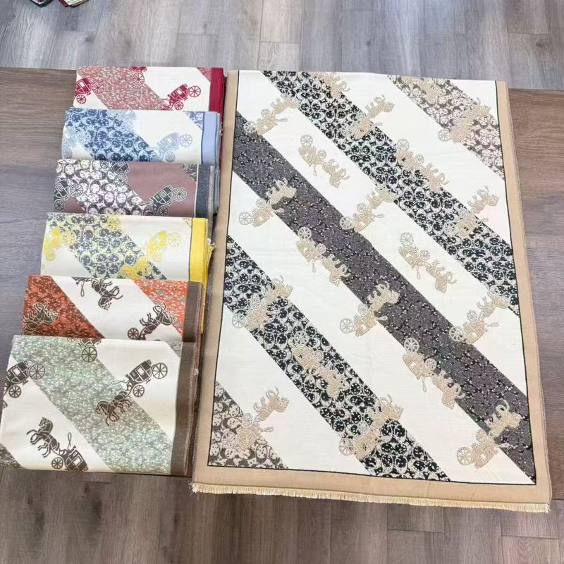 她信跨境秋冬植物印花佩斯纹利花朵图案ins风设计感围巾scarves|undefined