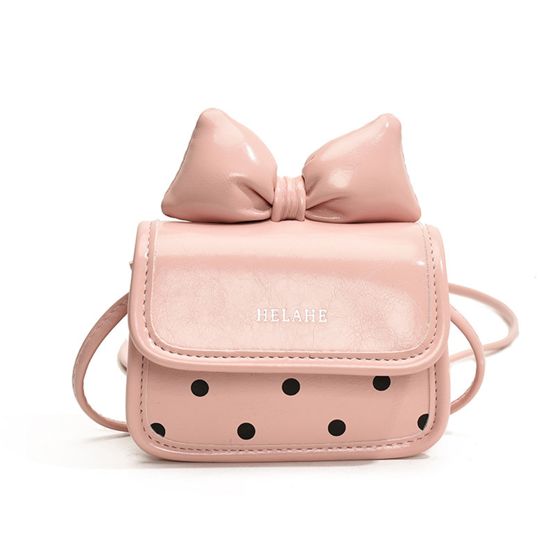 Bolsas para niños coreanas lindas bolsas de arco de chicas retrógradas redondas onduladas para padres e hijos bolsas de lápiz labial