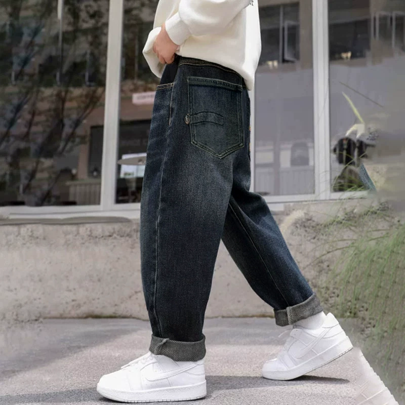 Jeans for boys, children's autumn trousers, for teenagers