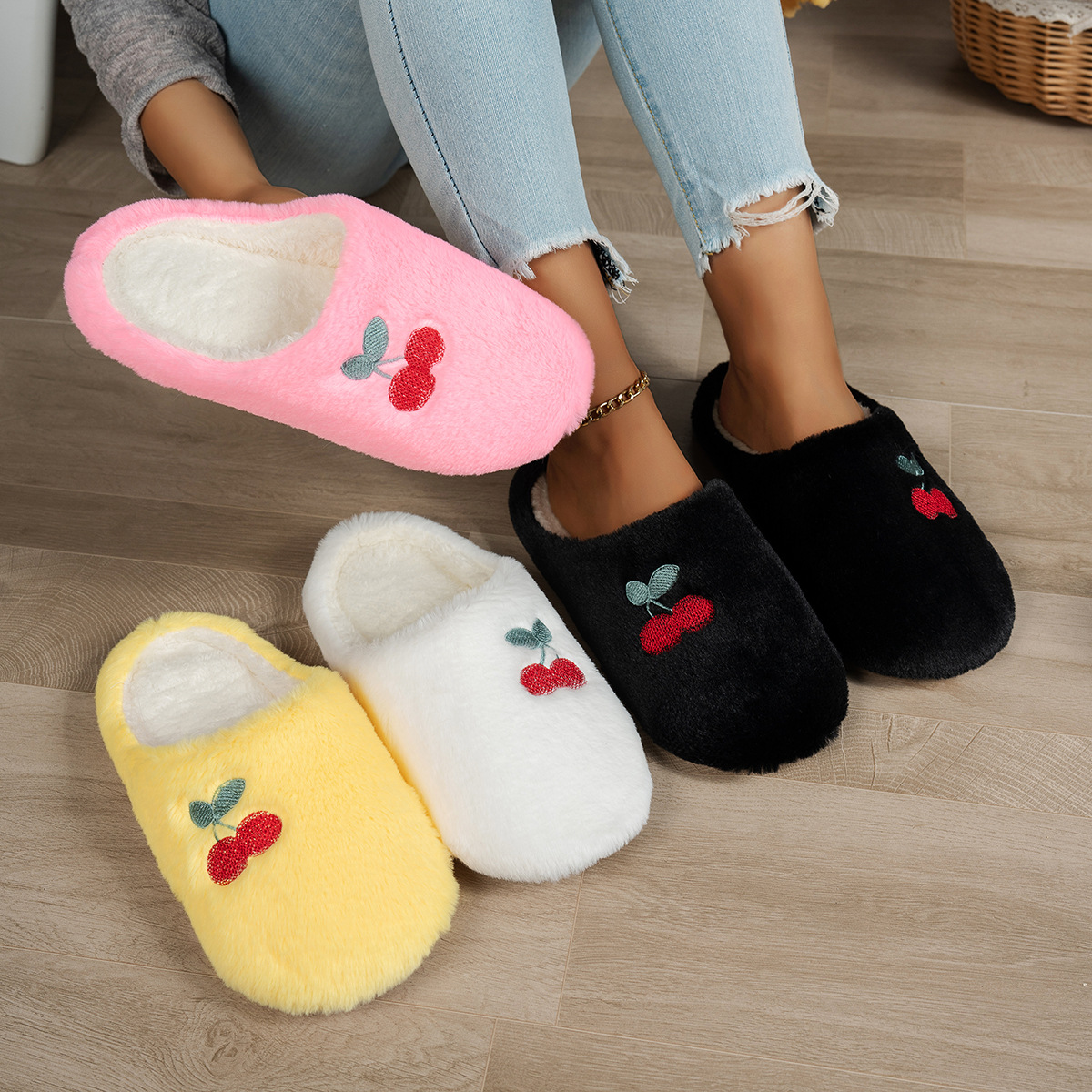 fashionable cute keep warm demi-season soft comfortable slippers