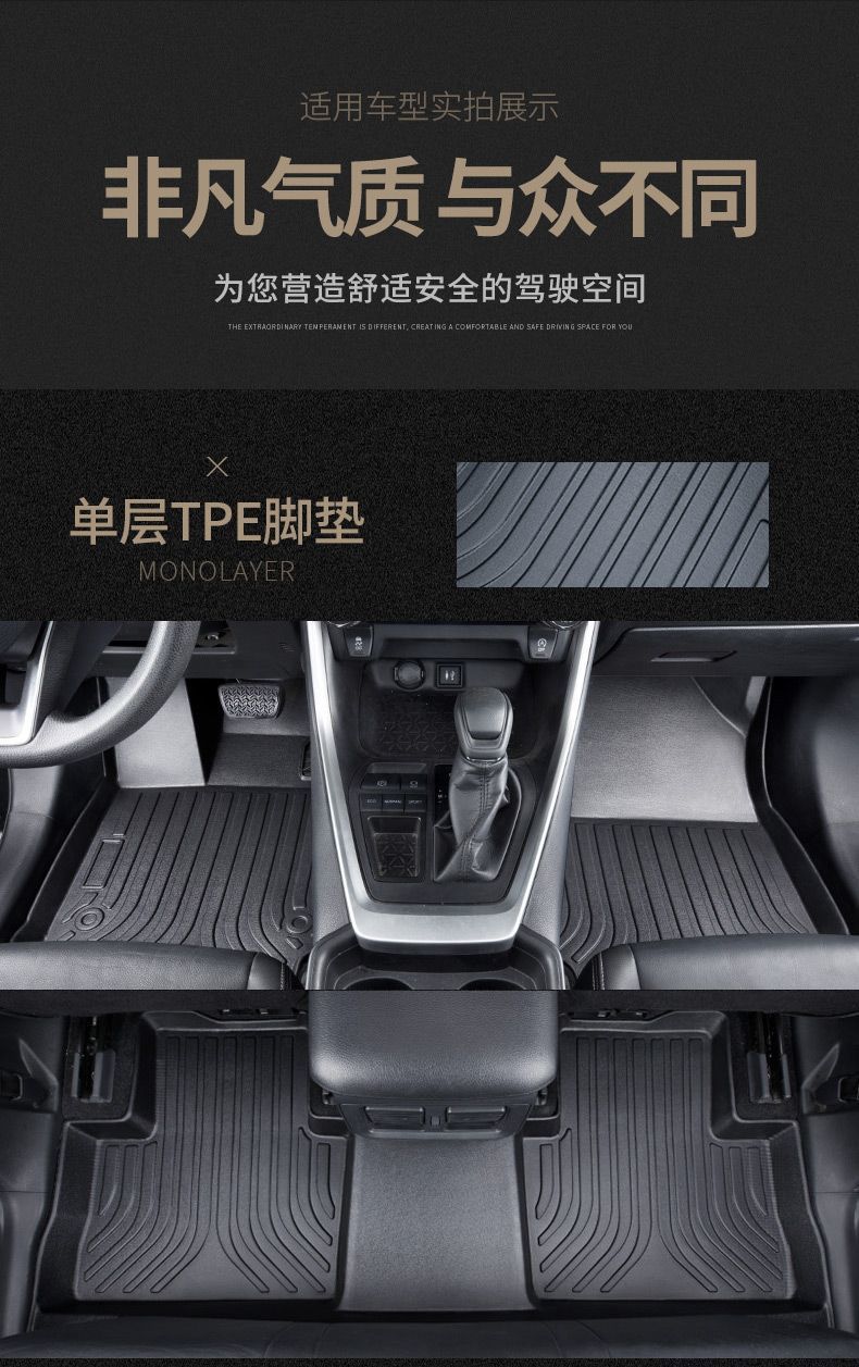Suitable for RongFang RAV4 foot pads to surround 20-24 Toyota RV4 modified special accessories TPE car foot pads