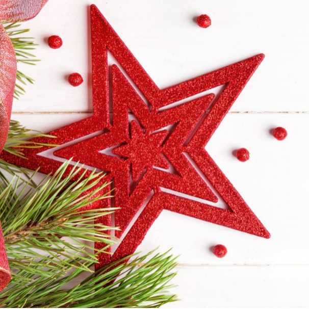 Árbol de Navidad transfronterizo estrella de tres capas estrella de cinco puntas estereoscópico árbol de Navidad estrella de decoración navideña fábrica directa