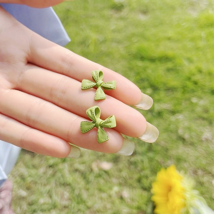 Birthday Occasion Simple Candy Color Small Bow Earrings