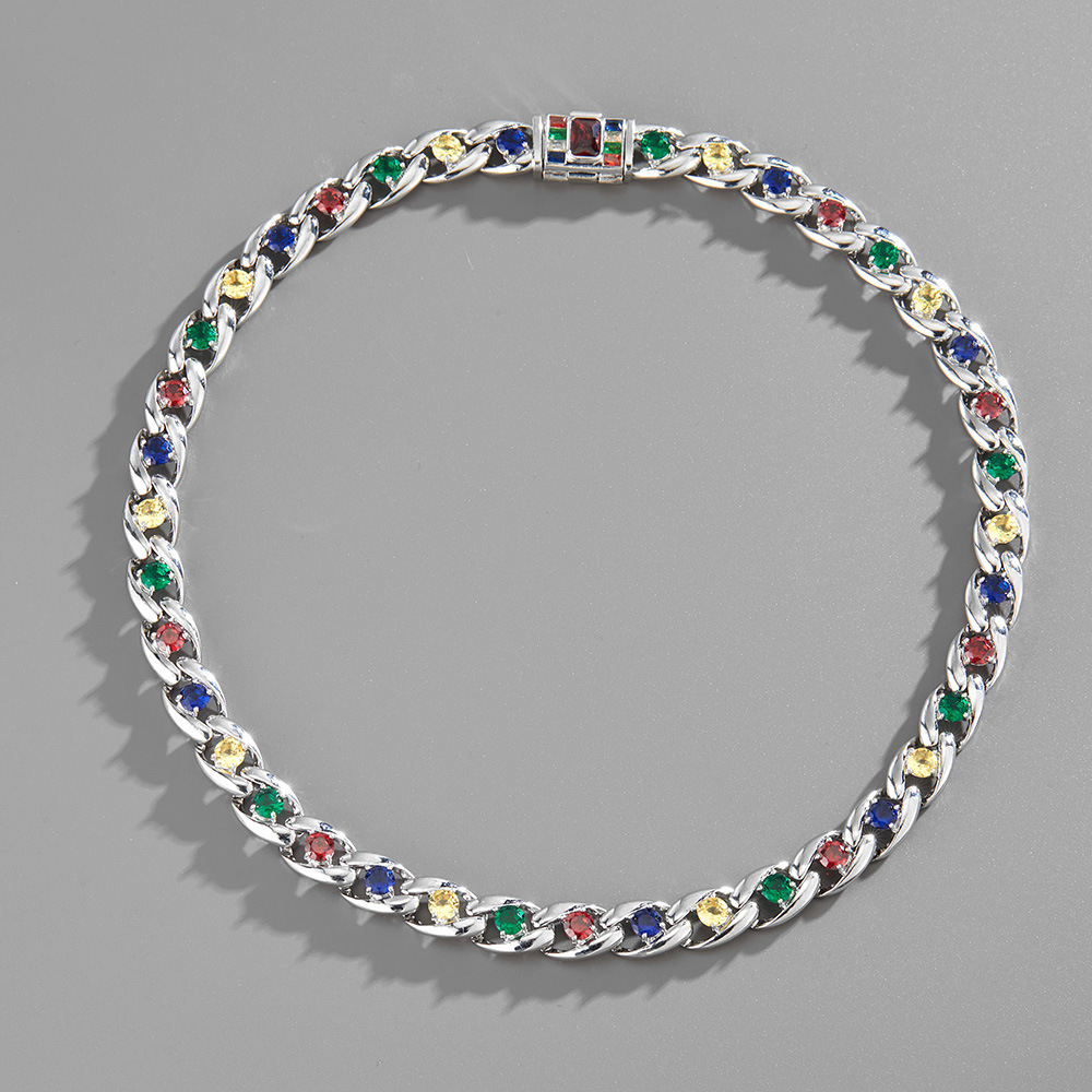 Cuban Link Chain Necklace With Full Zircon Stones For Men And Women_voghion.com