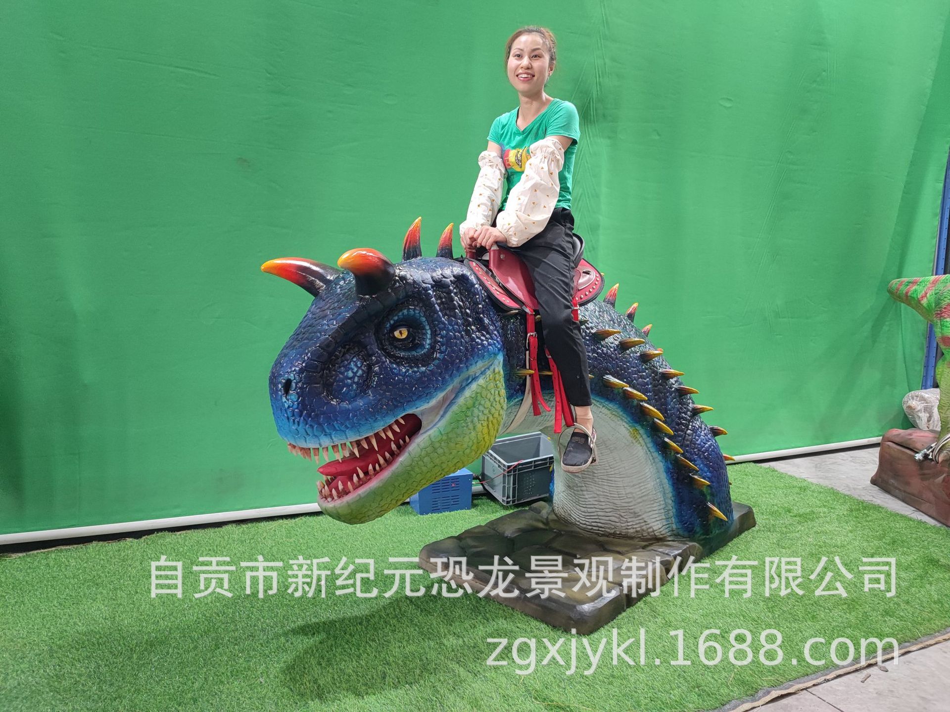 Simulación de montar dinosaurios equipos de juego para niños entretenimiento interactivo padre-hijo modelo de dinosaurio puede moverse y llamar