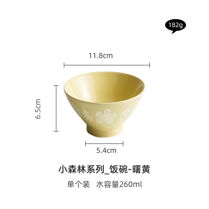 小さな森の陶磁器の碗の皿のセットの家庭用ネットの赤い創意のスープの碗のレリーフの皿の高い顔の価値のご飯の碗の食器の組|undefined