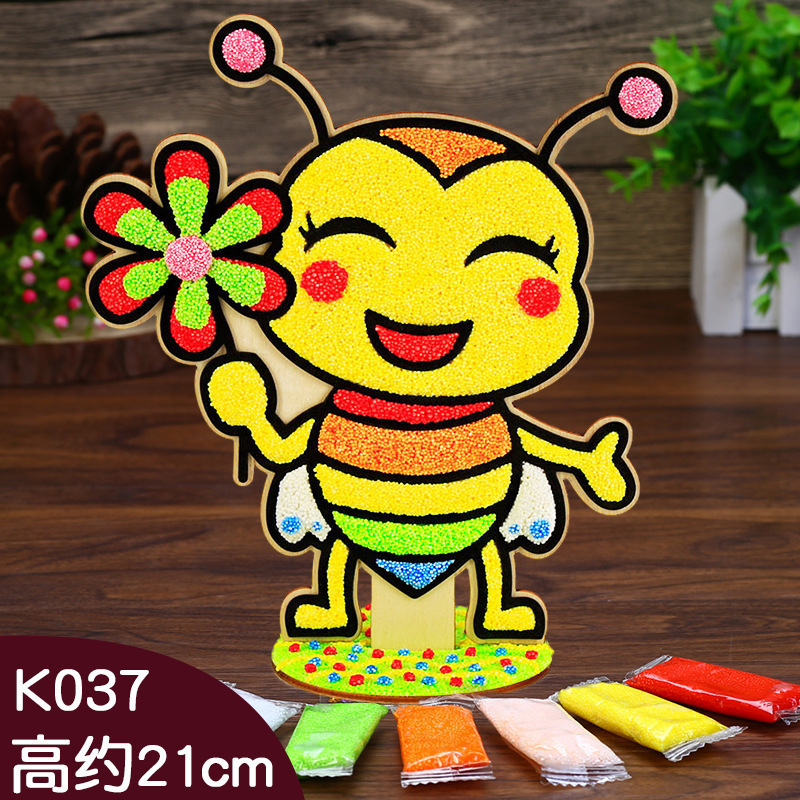 木板スノーフレーク泥絵パール泥粘土絵幼稚園児手作り立体粘着絵画|undefined