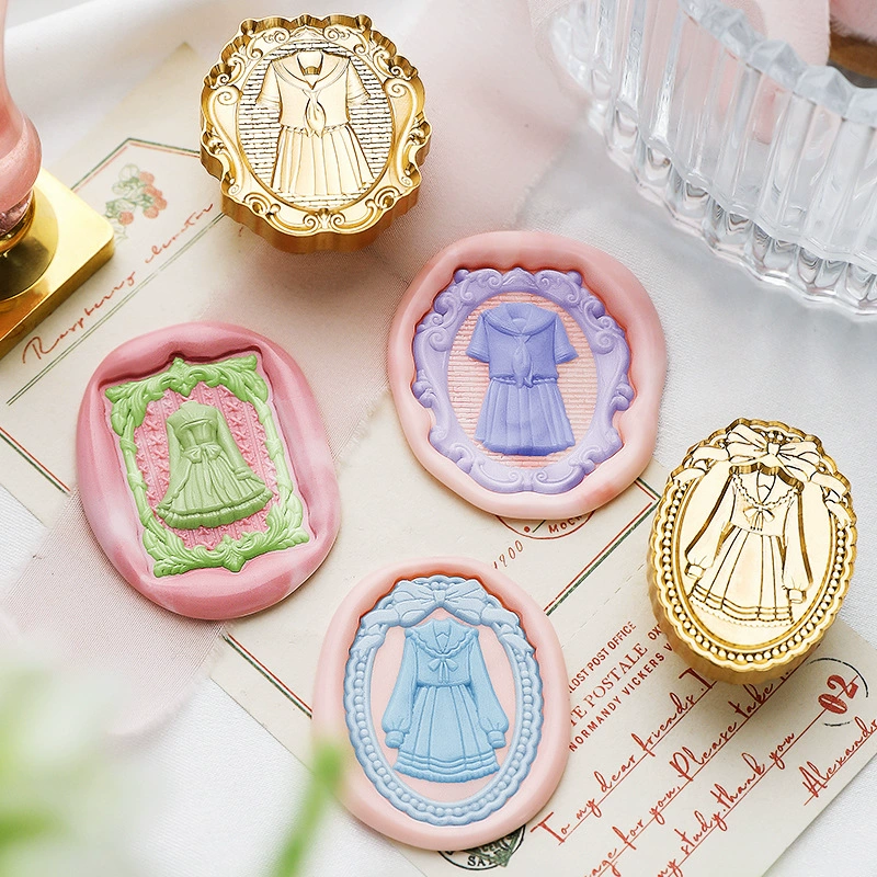 New product relief lacquer seal, copper head girl mind series literary cute girl Zhang head wholesale