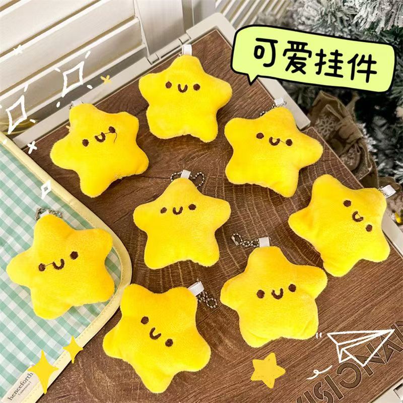 Muñeca chirriante pequeña estrella colgante de peluche Wish Star bolsas colgantes adornos de regalo de niña encantadora llaver