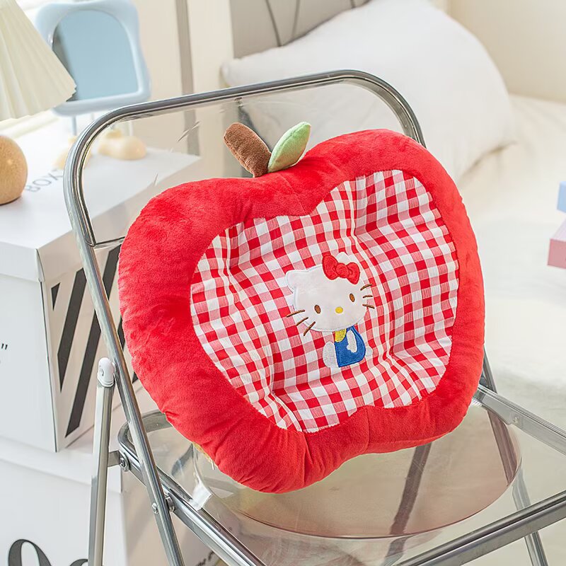 Cojín de manzana japonés pequeño y fresco, cojín de silla de peluche de estilo lindo, cojín de oficina, cojín de trasero sedentario para estudiantes image 6