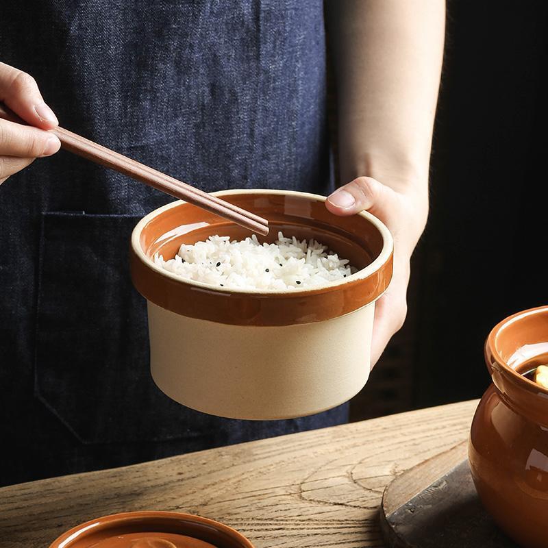 Ceramic Bowl with Lid, Large Capacity for Steaming Rice and Vegetables, Rustic Bowl for Restaurant and Home Use, Vintage Earthenware Bowl, Hotel Bowl Ceramic Bowl with Lid, Large Capacity for Steaming Rice and Vegetables, Rustic Bowl for Restaurant and Home Use, Vintage Earthenware Bowl, Hotel Bowl