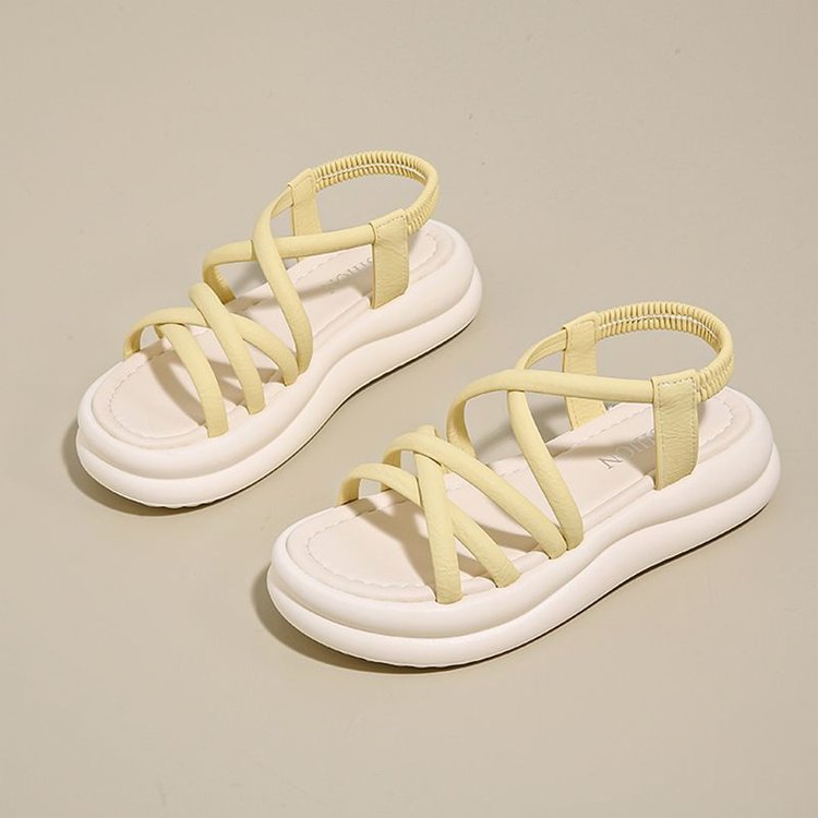 Red en línea sandalias de fondo grueso para mujeres verano 2026 nuevo hada con falda de moda para estudiantes sandalias romanas de fondo suave