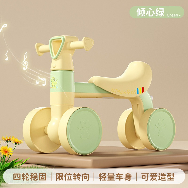 Niños de 1 a 3 años de edad, scooter de equilibrio, scooter para niños sin pedales, scooter para bebés de cuatro ruedas, juguetes para bebés para niños