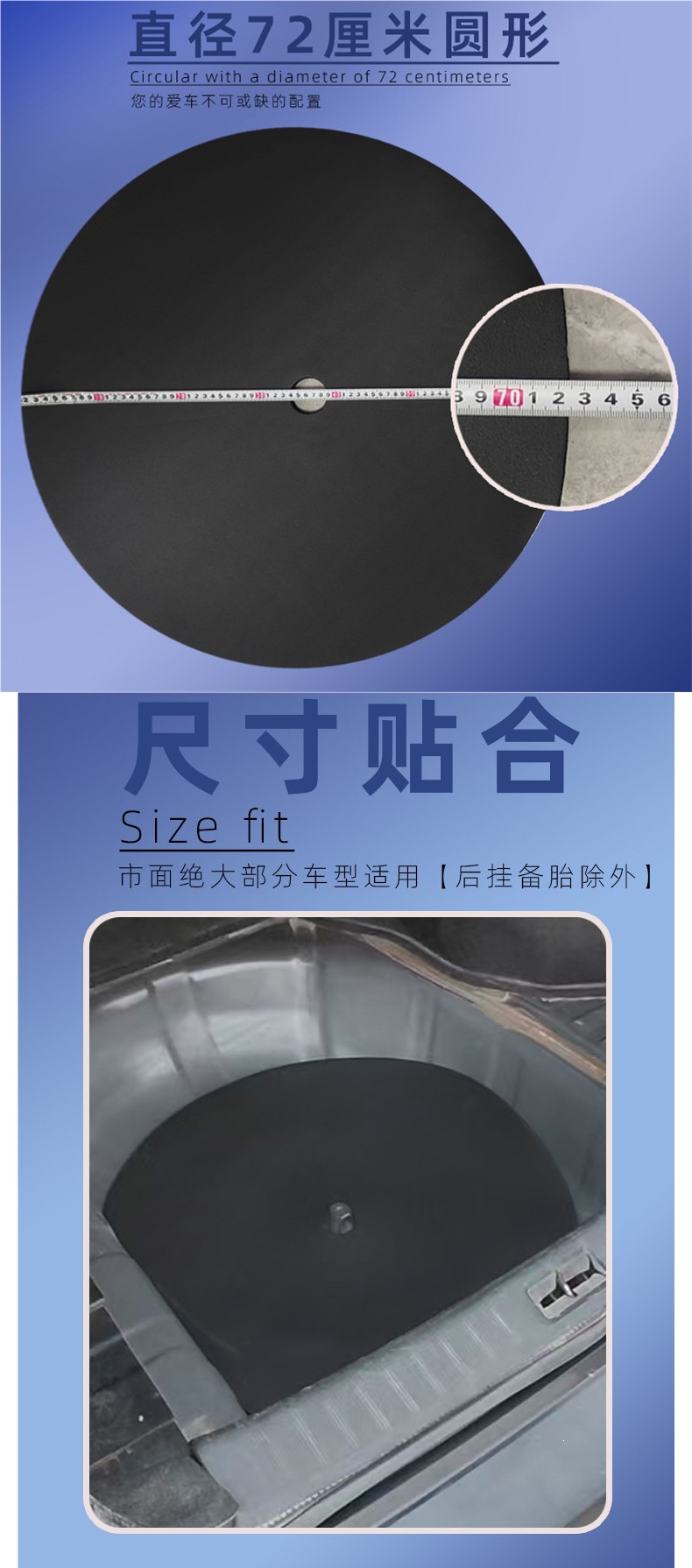 Spare Tire Soundproofing Cotton, Universal Car Trunk Sound-Absorbing Cotton, Soundproofing Pad, Anti-Vibration and Shockproof Filling Foam