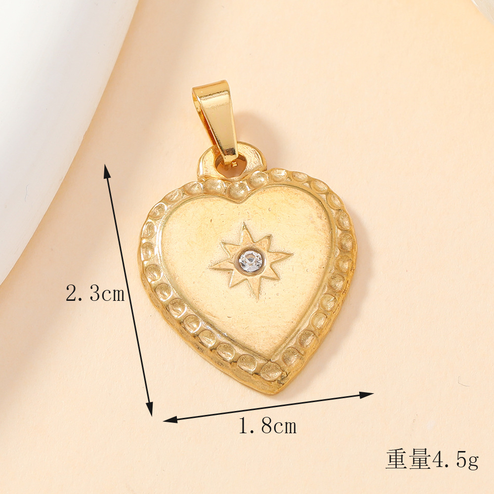 Colgante de acero inoxidable de estilo europeo y americano, collar de brazalete, accesorios de amor creativo, colgante de diamantes DIY