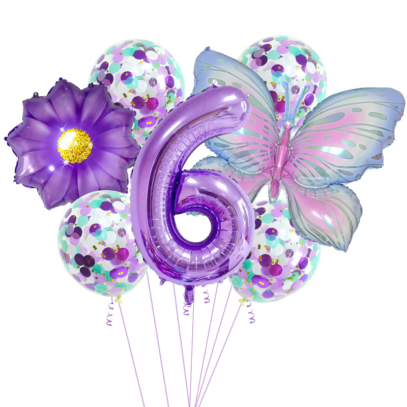 Casual Cute Flower Butterfly Aluminum Film Birthday Festival Balloons display picture 11