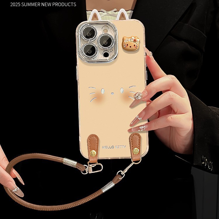 kt猫公仔挂绳适用苹果17可爱手机壳iphone15pro羽纱16高级感女生|undefined