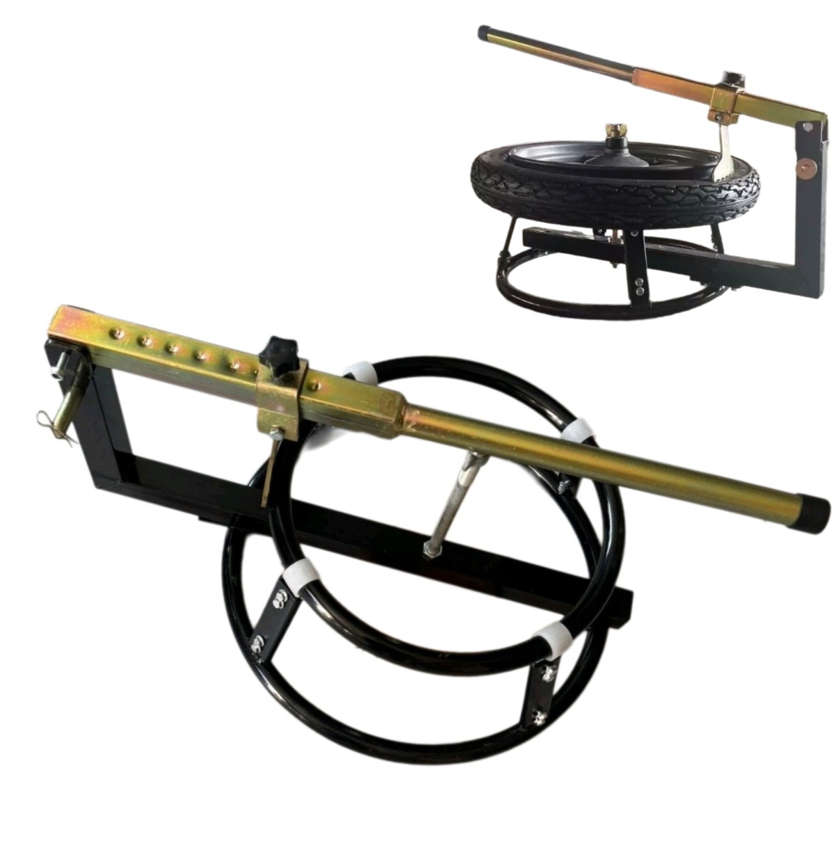 摩托车分体式圆形剥胎机拆胎器压胎器手动剥胎工具扒胎机扒胎器