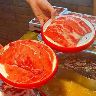 Net Red Tan Sanniang Fresh-cut Beef Self-service Hot Pot with Commercial melamine in Tableware Shop