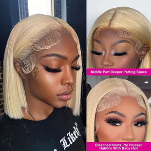 13X4 Lace Front Bob Wigǰ�ٽz�ٰl ���R�d���NŮ�����^ȫ�^��ʽ