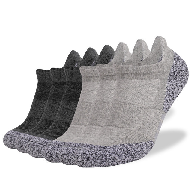 Pack Men Sports Running Ankle Socks with Cushioning Performance Low Cut Athletic Tab Mesh Breathable Plaid Patch
